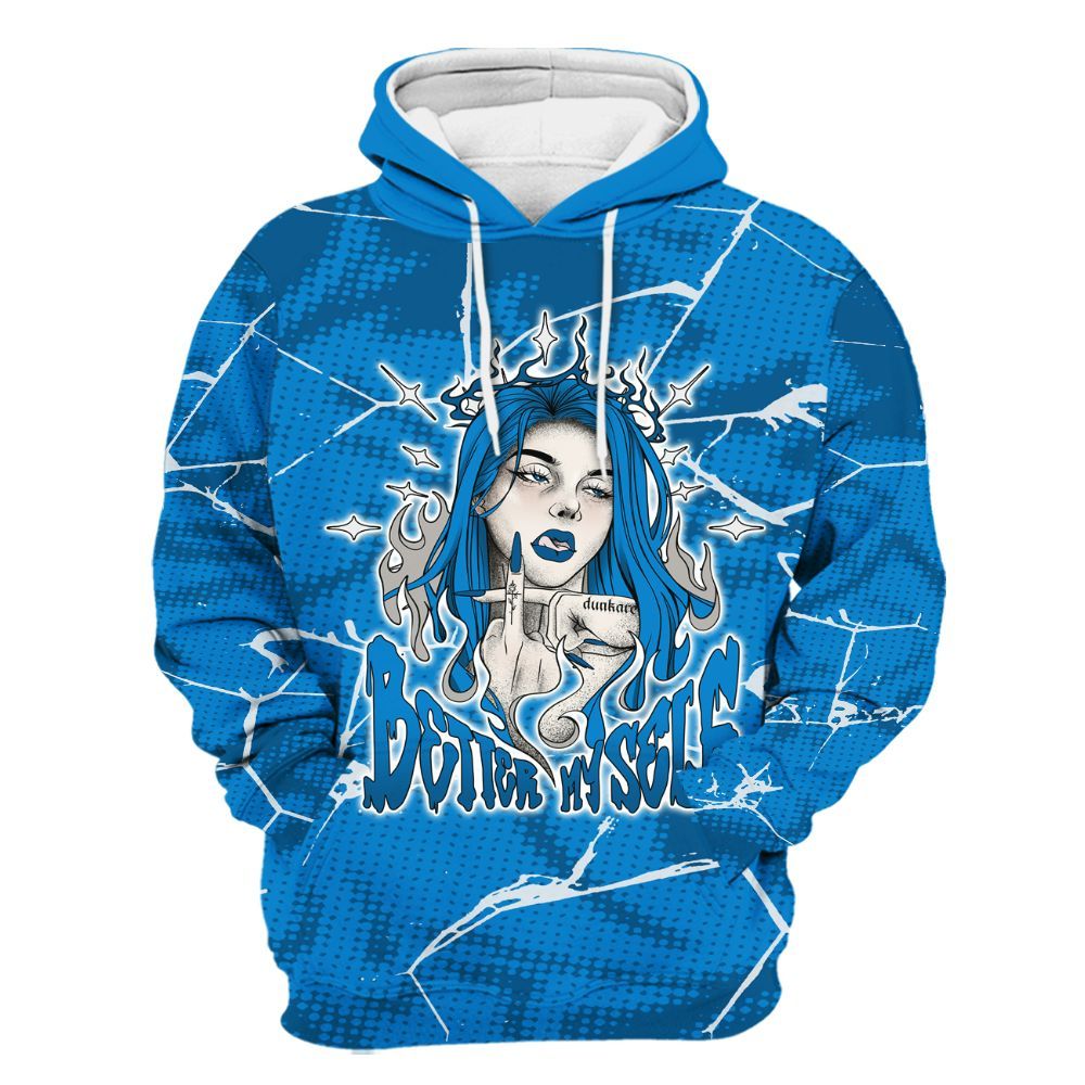 Hoodie To Match Industrial Blue 4s - My-Self Crack Unique All Over Print