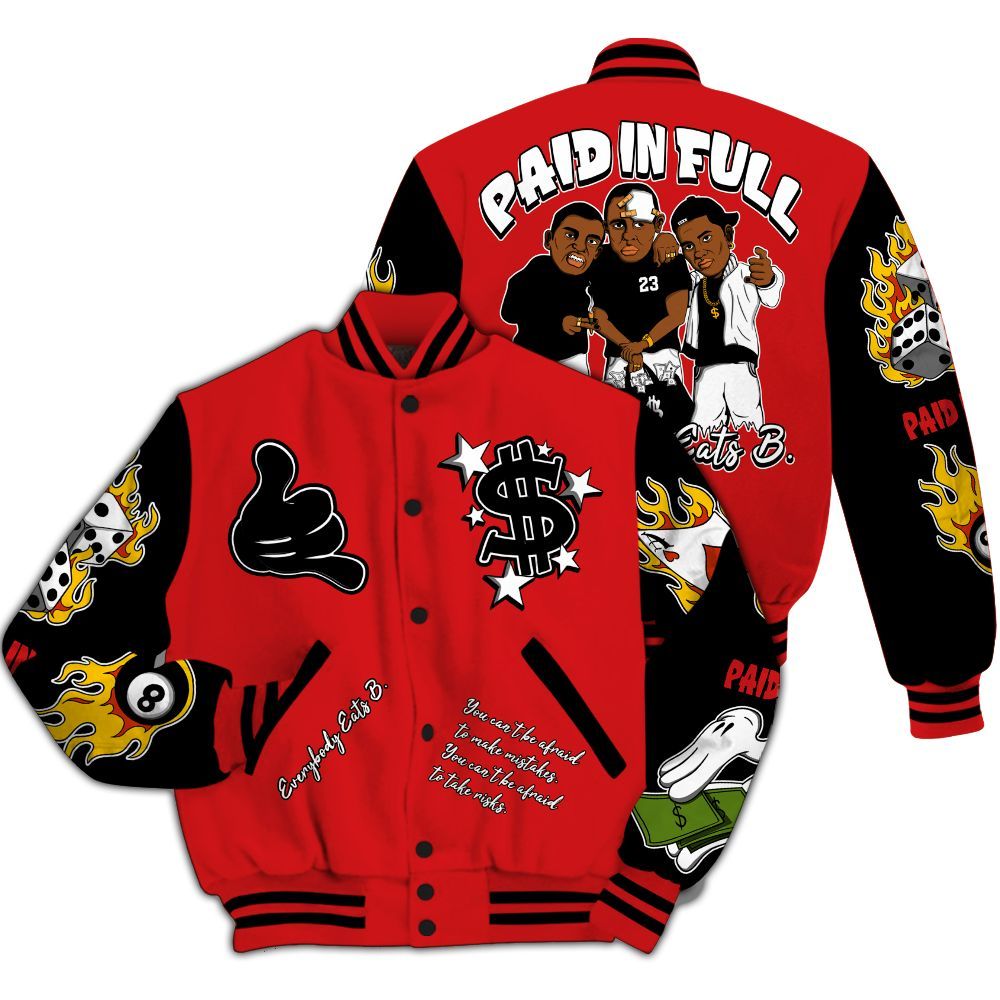 Varsity Jacket To Match Low Bred 11s Shirt, Funny Everybody Paid In Full Graphic All Over Print