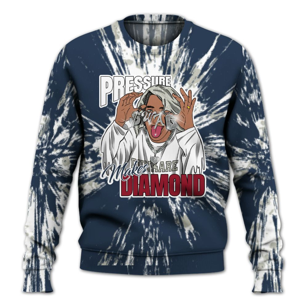 Sweatshirt To Match White Midnight Navy 6s - Pressures Makes Sweatshirt To Match Lux All Over Print