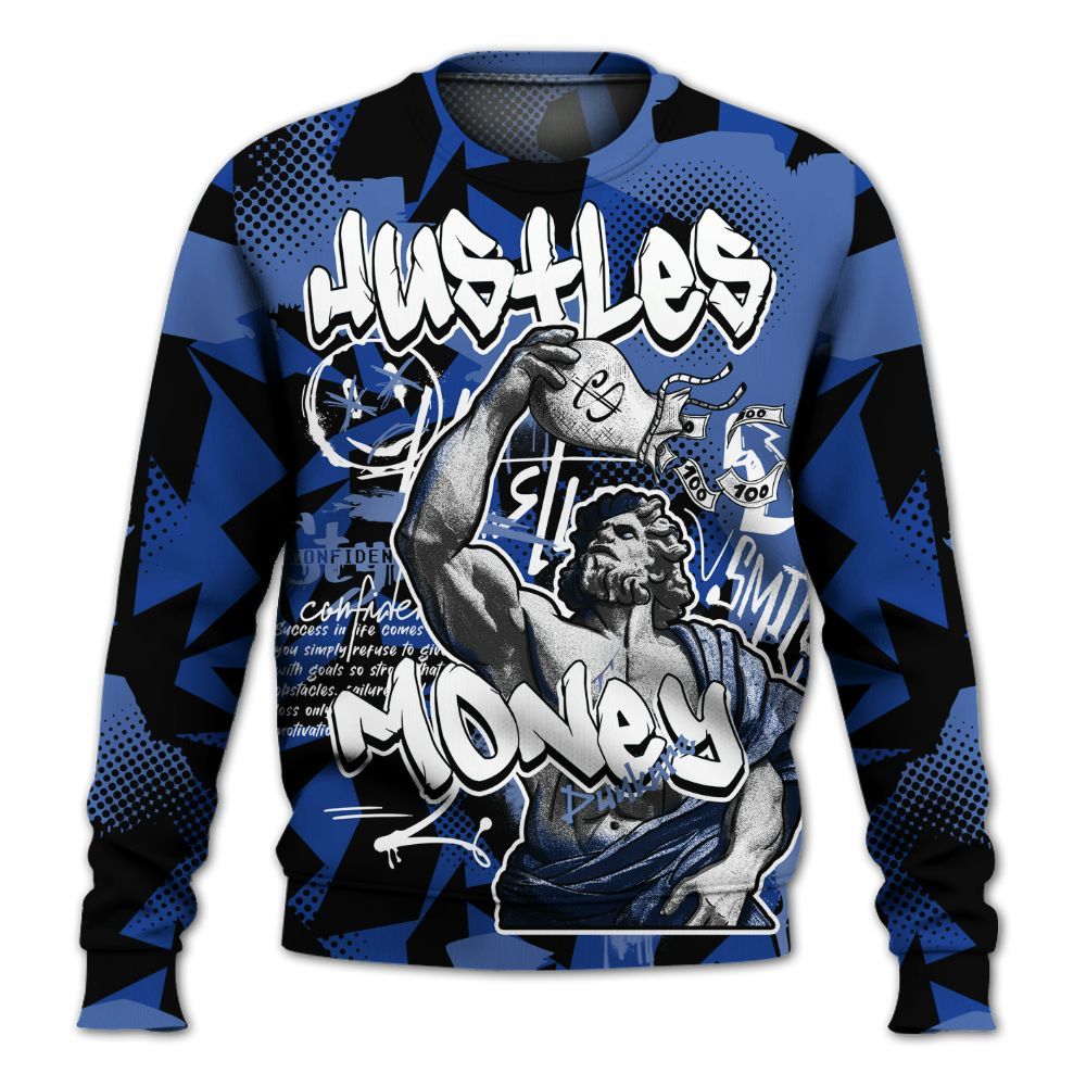 Sweatshirt To Match Air Foamposite One Royal - Huslte Money Retro All Over Print