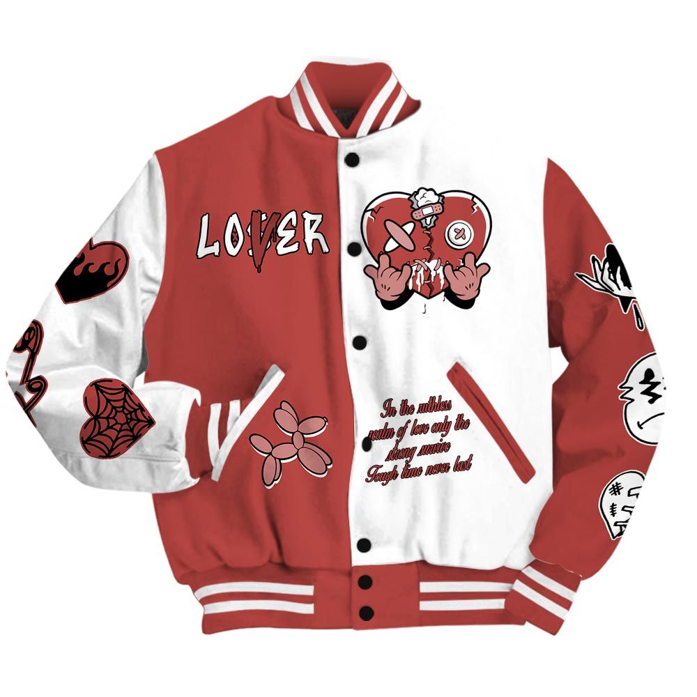 Varsity Jacket To Match Dune Red 13s - Loser Lover Heart F Ck Love Baseball Varsity Jacket Outfit Unisex