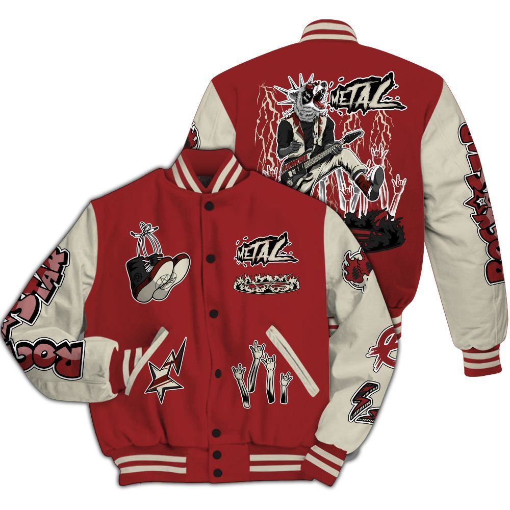Varsity Jacket To Match High 85 Bred 1s - Punk Rock Raccoon All Over Print
