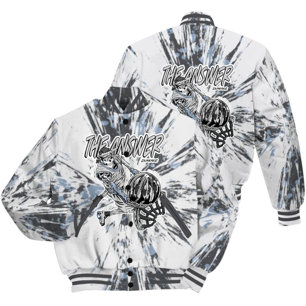 Varsity Jacket To Match Reverse Black White 6s Shirt - The Answer Skeleton Luxury All Over Print