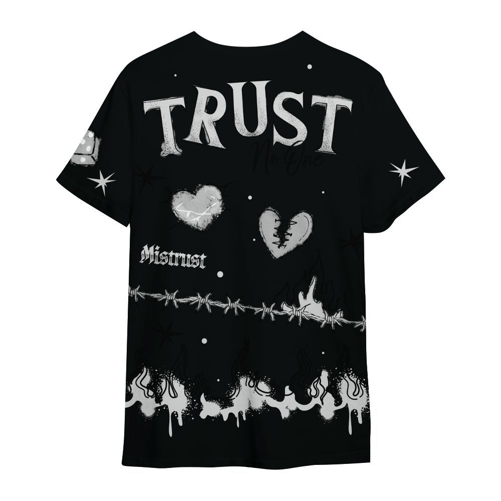 Shirt To Match Mid Space Jam 1s - Trust No One Snake-Bite Doodle Crayon All Over Print