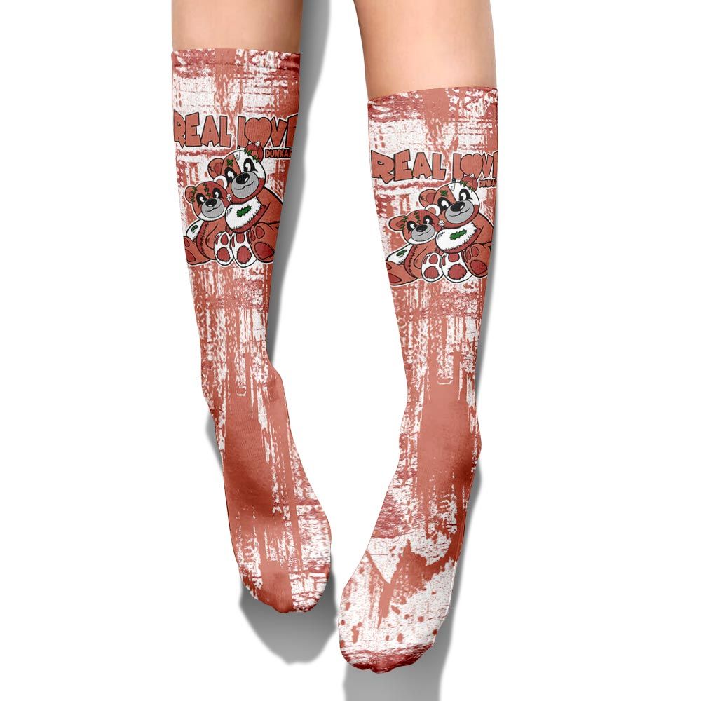 Sock To Match Dune Red 13s - Sincere Fondness Bear Graphic Unisex