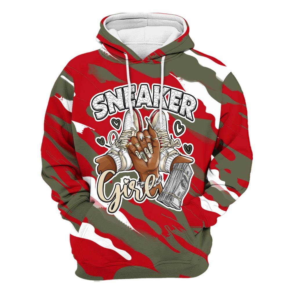 Hoodie To Match Low OG Medium Olive 1s - Sneakerz Girlz Colored All Over Print