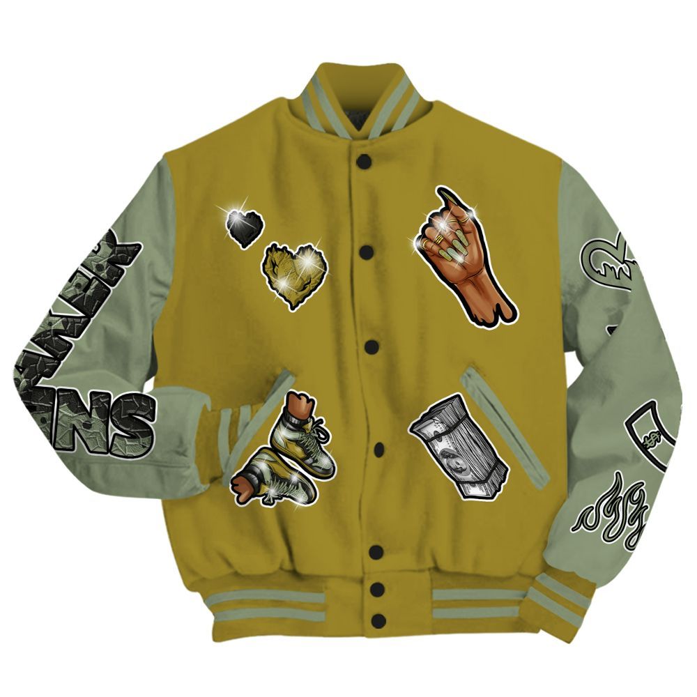 Varsity Jacket To Match Air Flightposite Metallic Gold - Sneakerz Girlz All Over Print