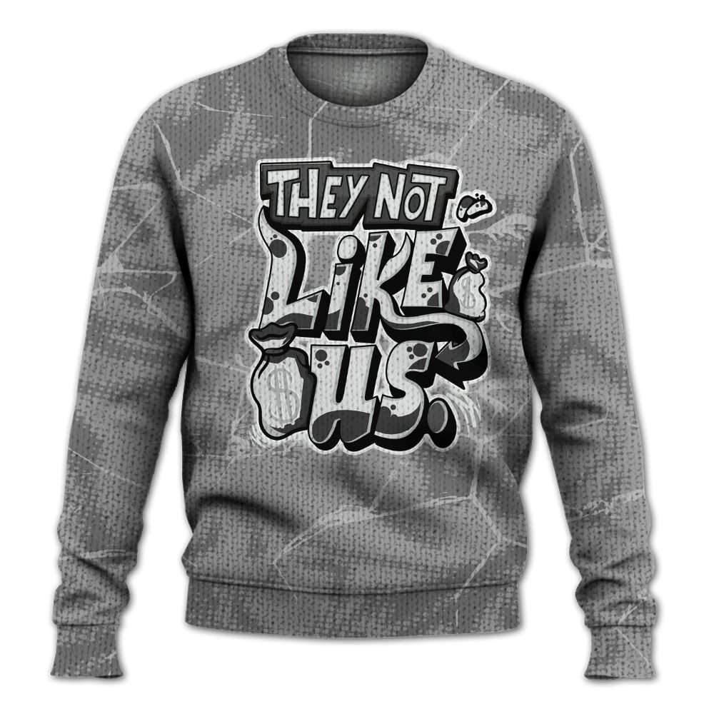 Knitted Sweater To Match Black Wolf Grey 12s - Dislike Us Graphic