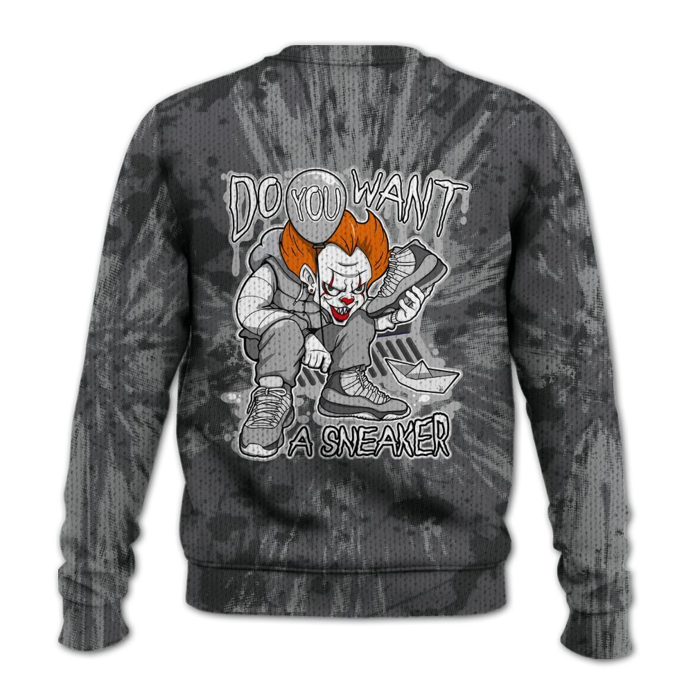 Knitted Sweater To Match White Thunder 4s - Clown Scary Sneakers Graphic Halloween