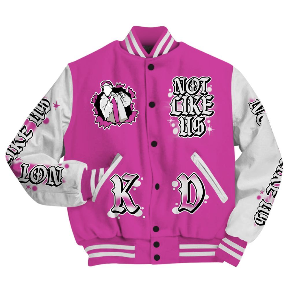 Varsity Jacket To Match Dunk Low Active Fuchsia - None Like Us Graphic All Over Print
