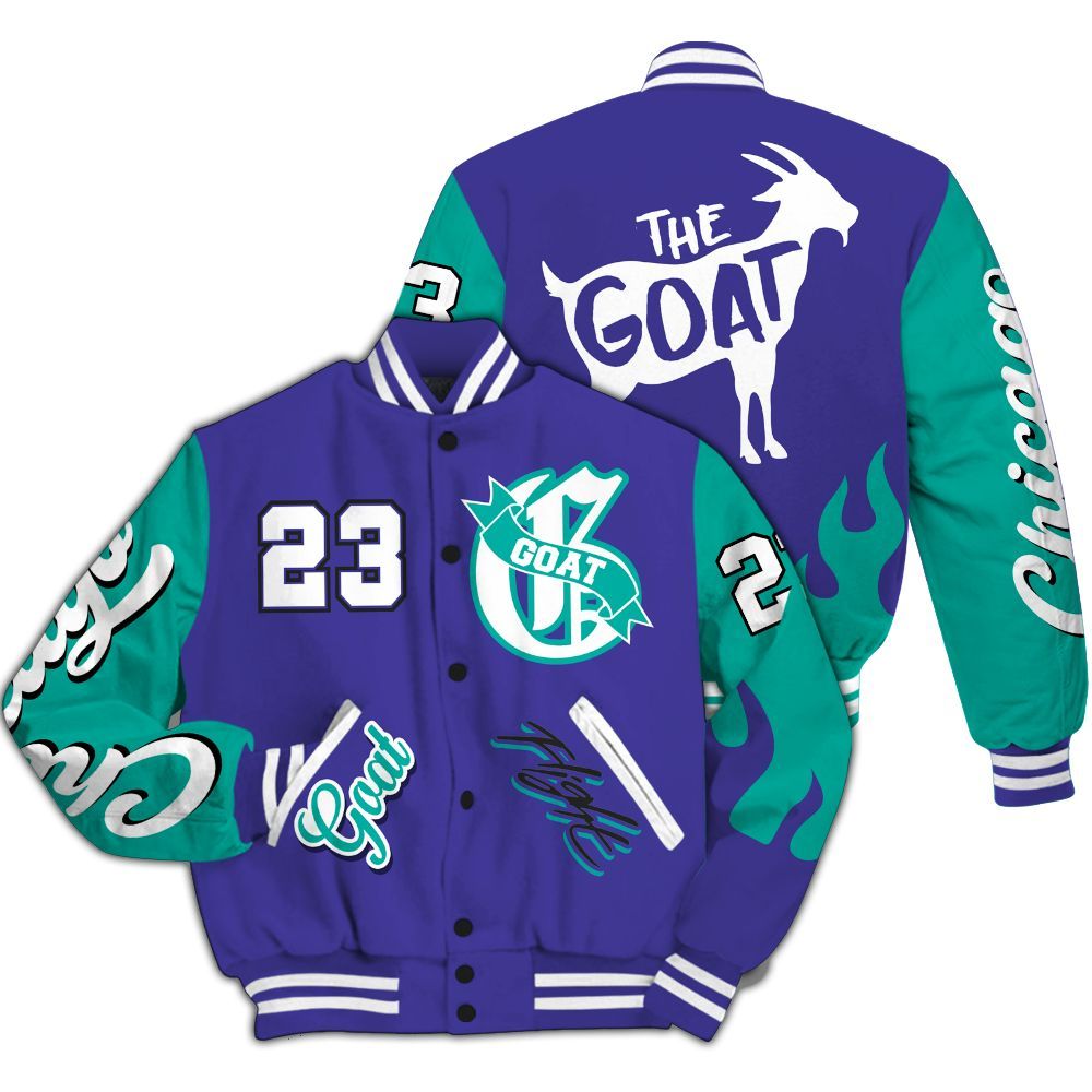 Varsity Jacket To Match Retro Grape 5s - The G.O.A.T Streetwear All Over Print