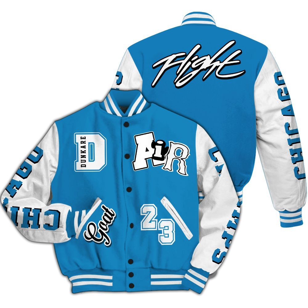 Varsity Jacket To Match Retro University Blue 9s - AIR Number 23 GOAT All Over Print