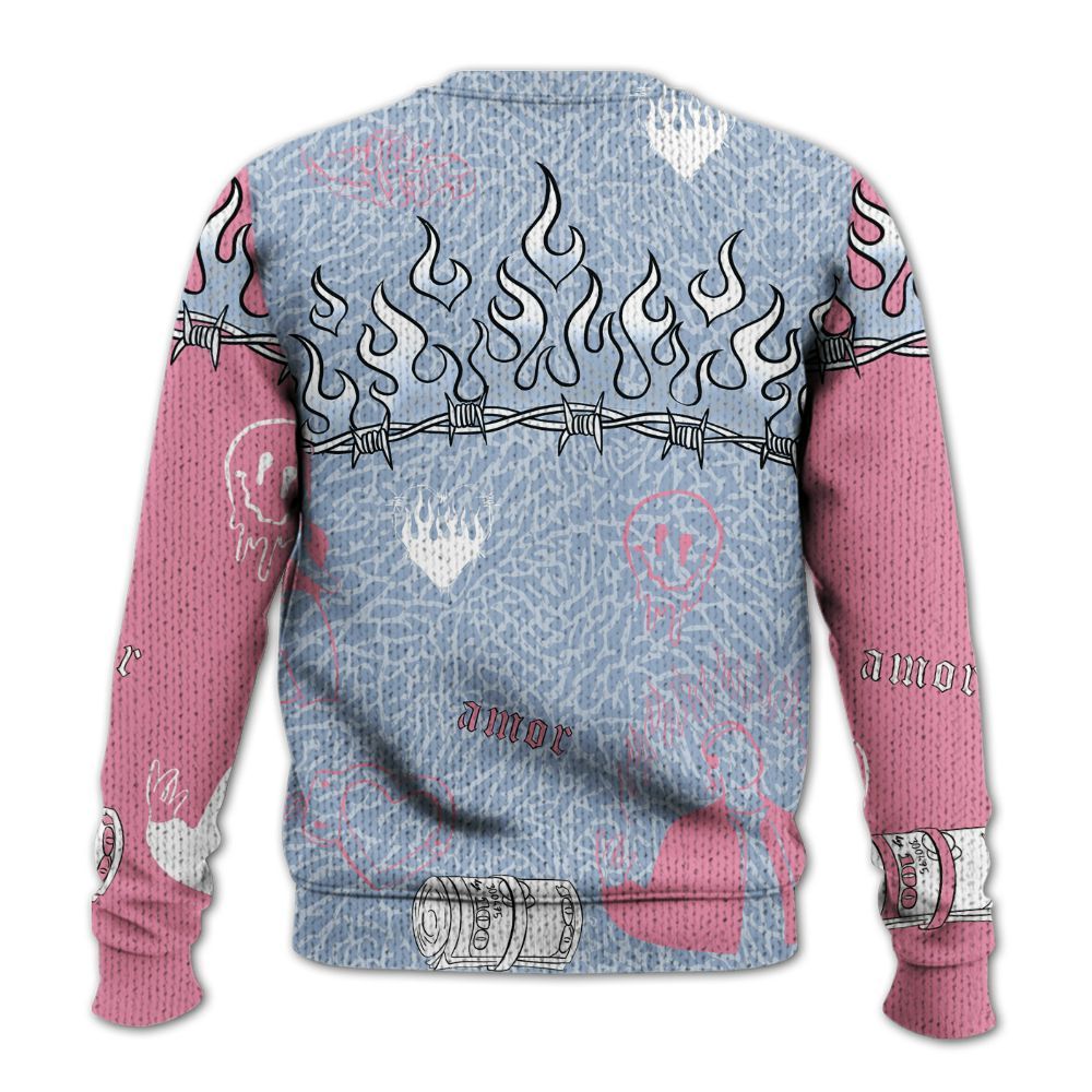 Sweater To Match Denim Pink Glow 3s - Snake Trust No One Graphic