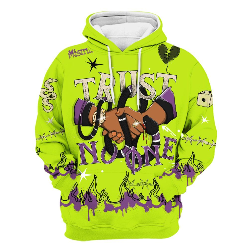 Hoodie To Match GS Black Barely Volt 11s - Trust No One Snake-Bite Doodle Crayon All Over Print