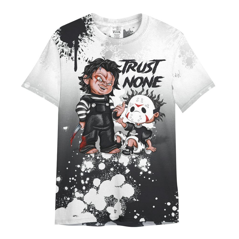 Shirt To Match Black Patent Low 17s - Trust No One Scary All Over Print