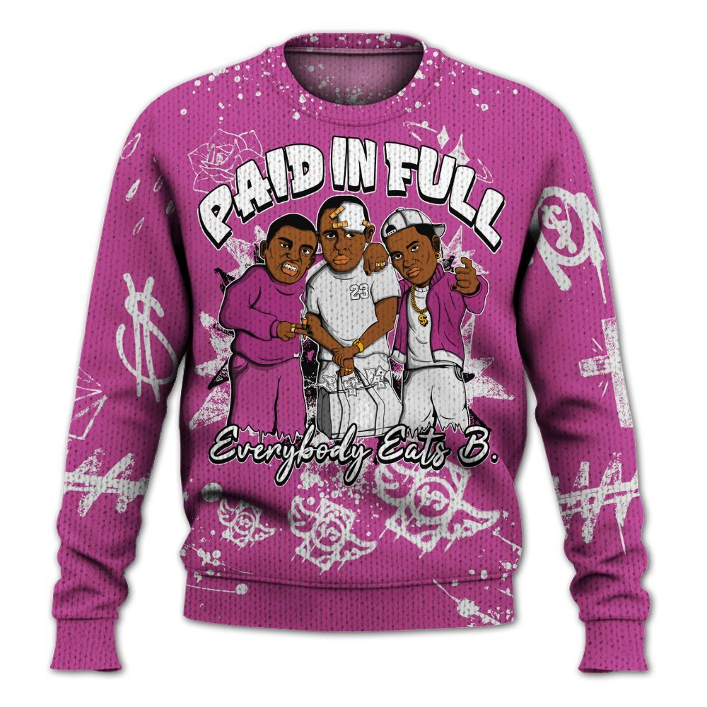 Knitted Sweater To Match Dunk Low Active Fuchsia - Everybody Paid In Full Crayon