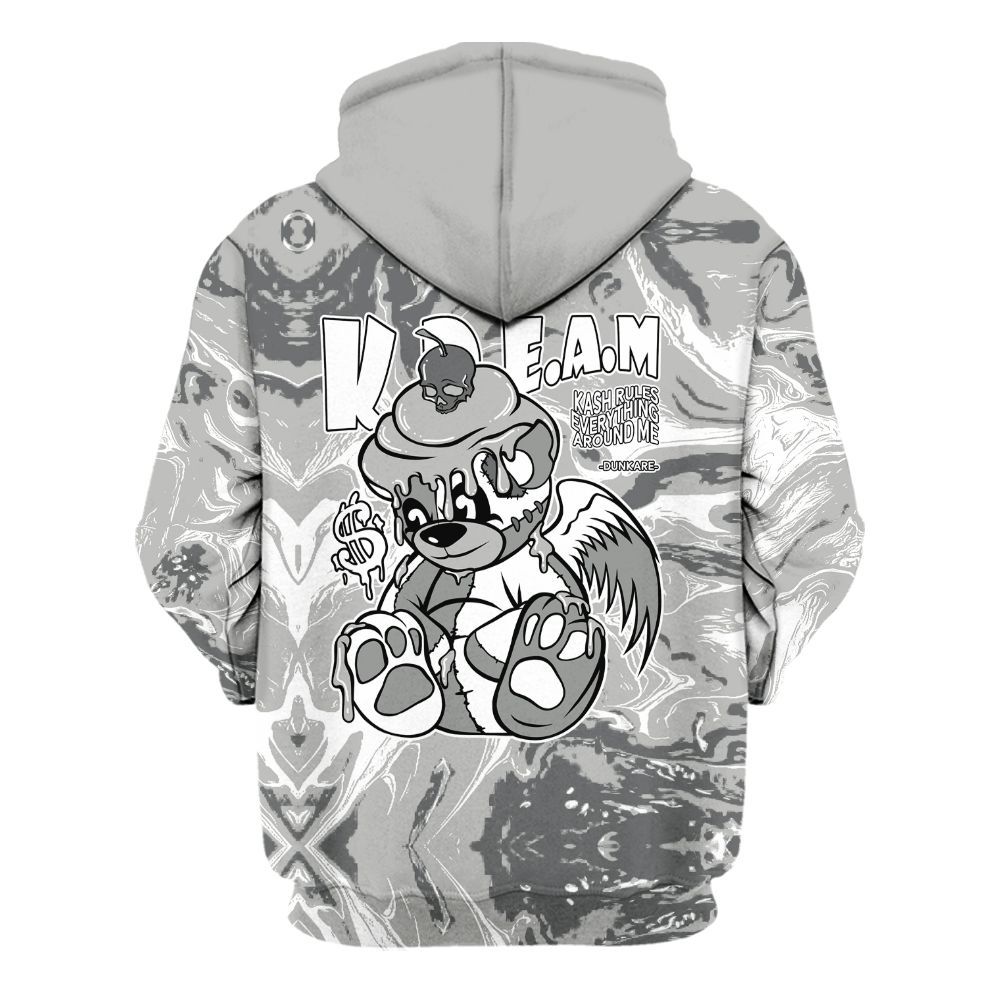 Hoodie To Match Paris Cement Grey 4s - Loot Bear Liquid All Over Print