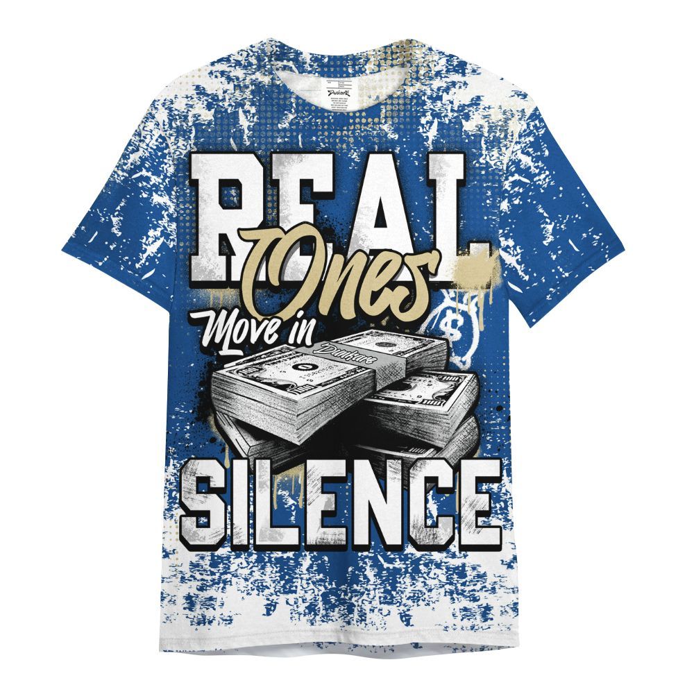 Shirt To Match Air Ship Royal Blue - Move In Silence Money Street Retro All Over Print