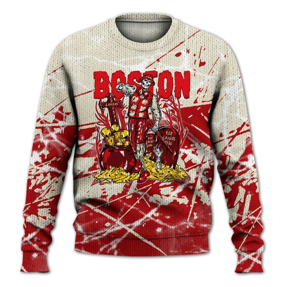 Knitted Sweater To Match Cement Grey 3s - Goldrush Skeleton Profound