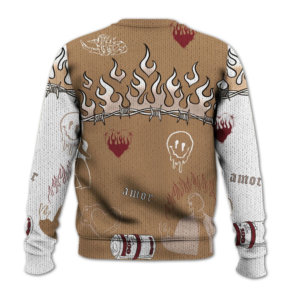 Knitted Sweater To Match Kobe 4 Gold Medal - Snake Trust No One