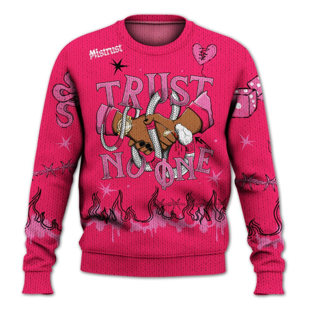 Knitted Sweater To Match Air VaporMax Plus Triple Pink - Trust No One Snake-Bite Doodle Crayon