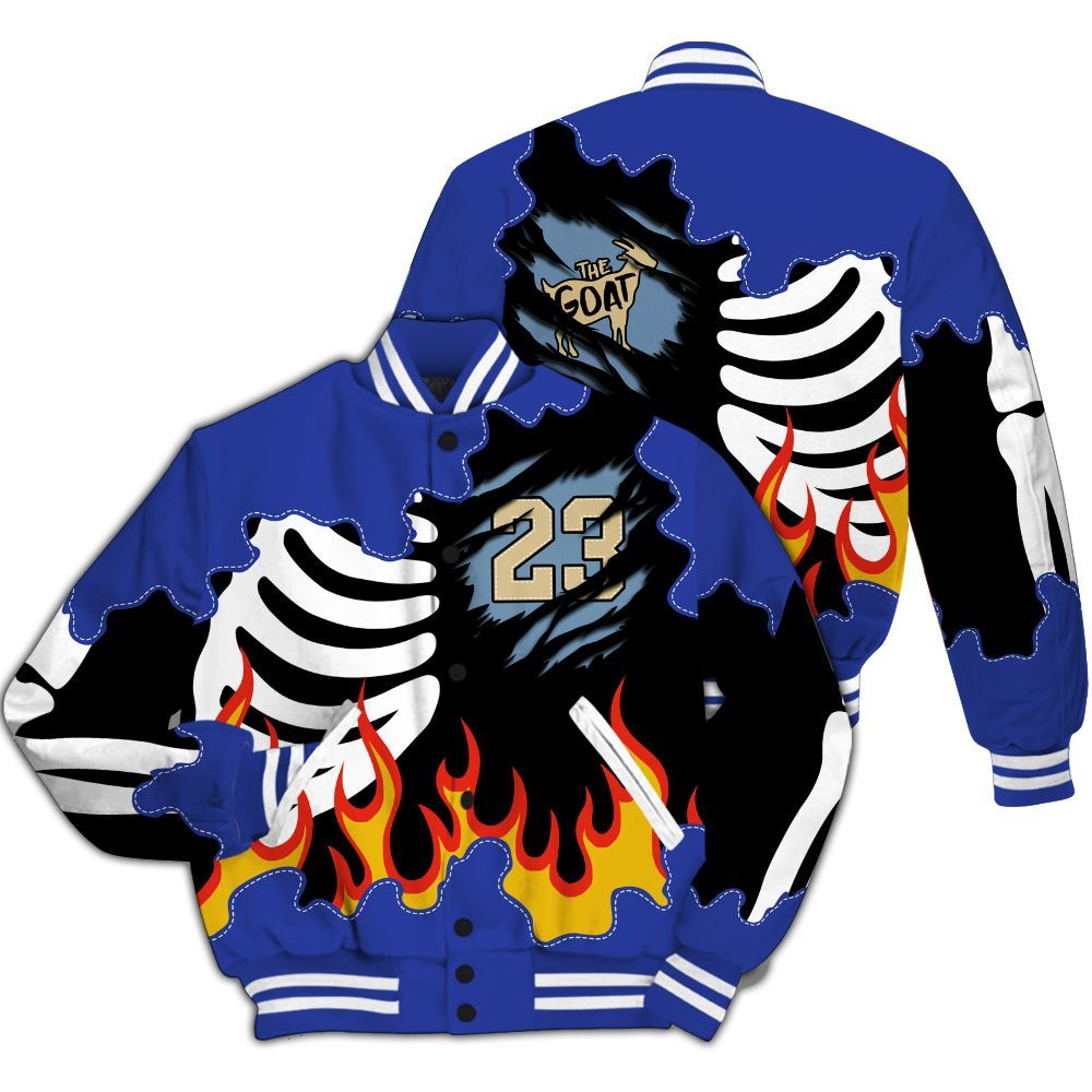 Varsity Jacket To Match Air 180 Concord - Burning Skeleton 23 G.O.A.T All Over Print