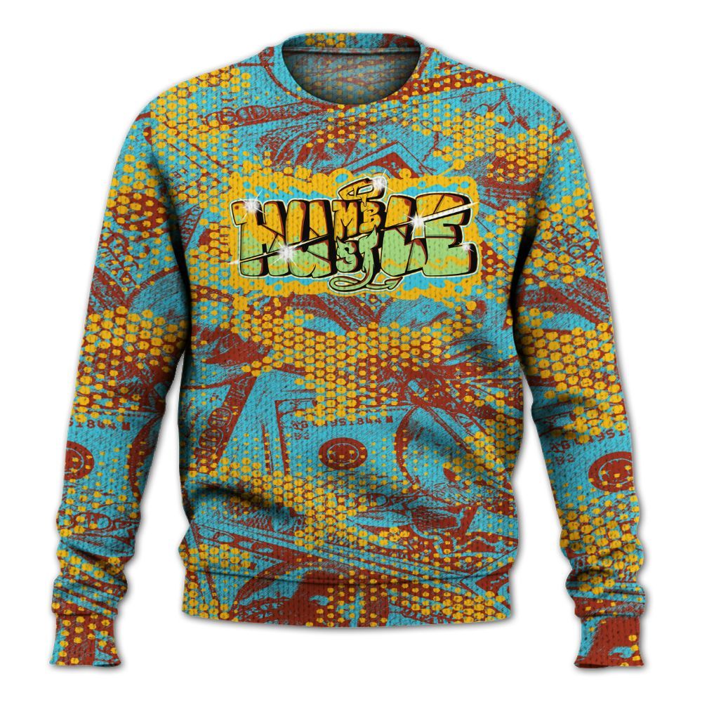 Knitted Sweater To Match SB Dunk Di'Orr Greenwood - Humbled Hustles Graphic Banknotes