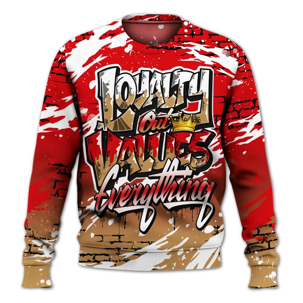 Sweatshirt To Match Kobe 5 Red Year Of The Mamba - Values Of Loyalty Drip All Over Print