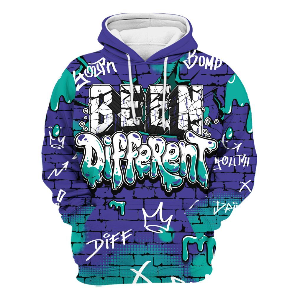 Hoodie To Match Retro Grape 5s - Been Different Drippin Streetwear All Over Print