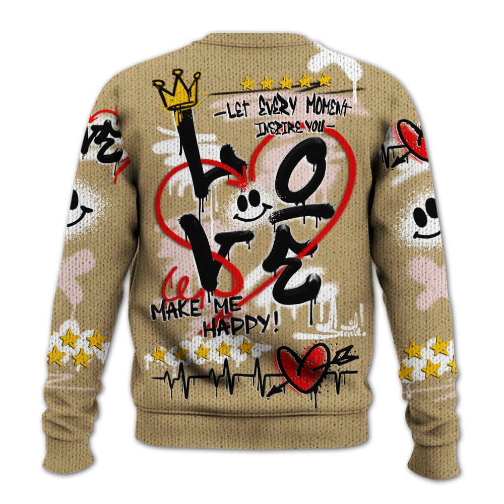 Sweater To Match Low Linen 2025 1s Shirt, Happy Love Beats Graffiti Graphic