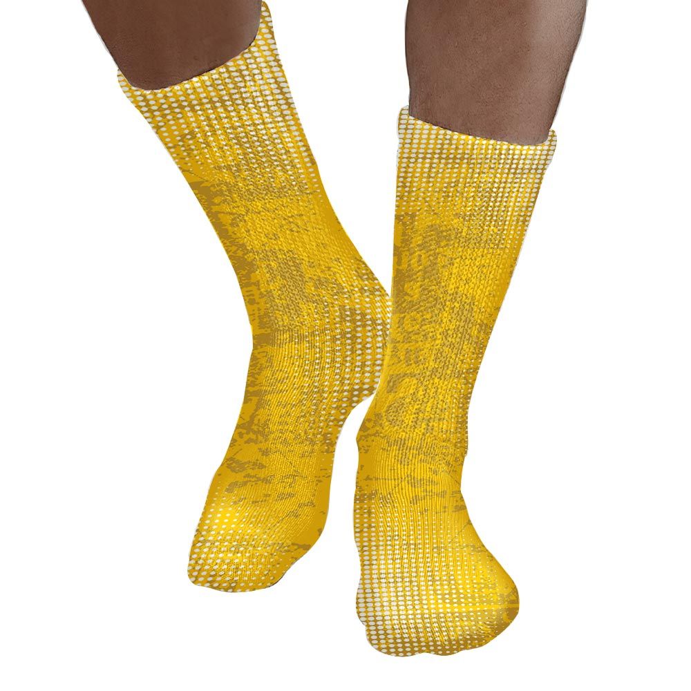 Sock To Match Vivid Sulfur 4s - Glitch Text Graphic Unisex