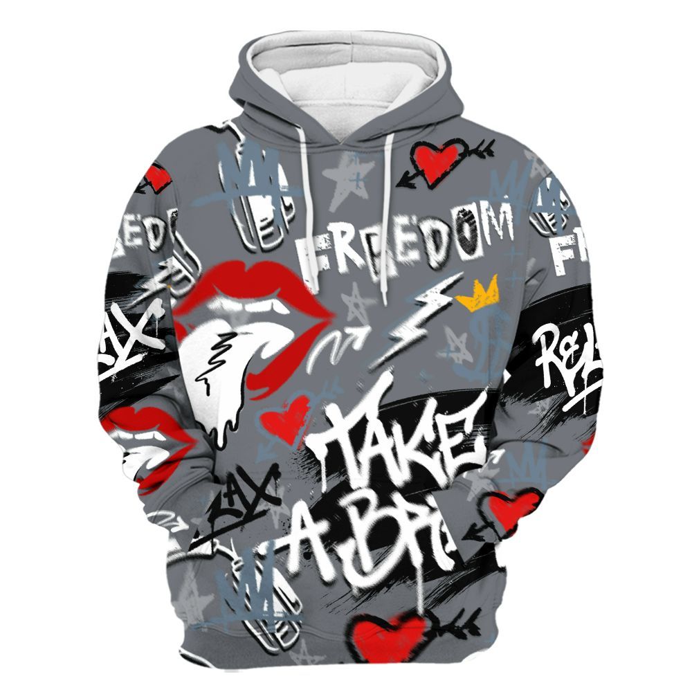 Hoodie To Match Air Max DN Silver Bullet - Take Break Freedom Graffiti Streetwear All Over Print