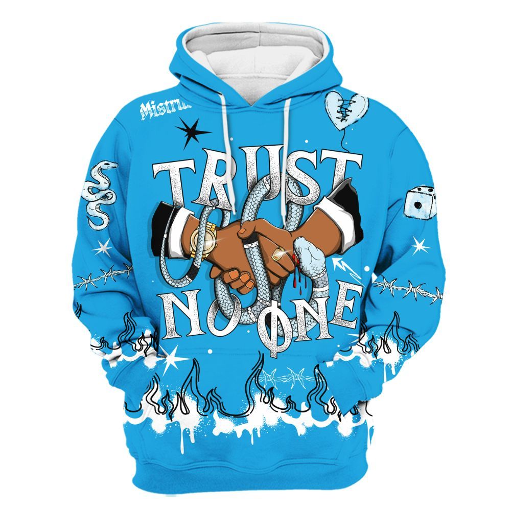Hoodie To Match University Blue Low 2026 11s - Trust No One Snake-Bite Doodle Crayon All Over Print