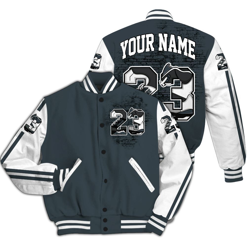 Varsity Jacket To Match Air Max Sunder Gore Tex Black - Custom Name Number 23 5s All Over Print