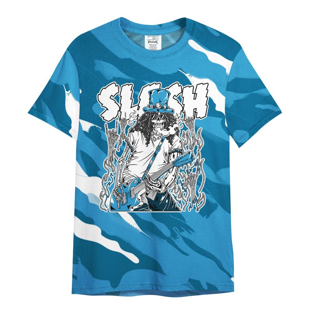 Shirt To Match Powder Blue 9s - Slash Skeleton Colored All Over Print