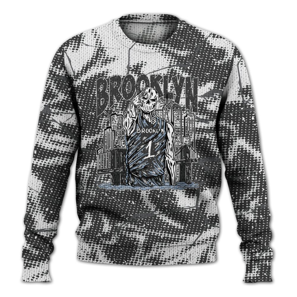 Knitted Sweater To Match Reverse Oreo 6s - Brooklyn's Skeleton Crack