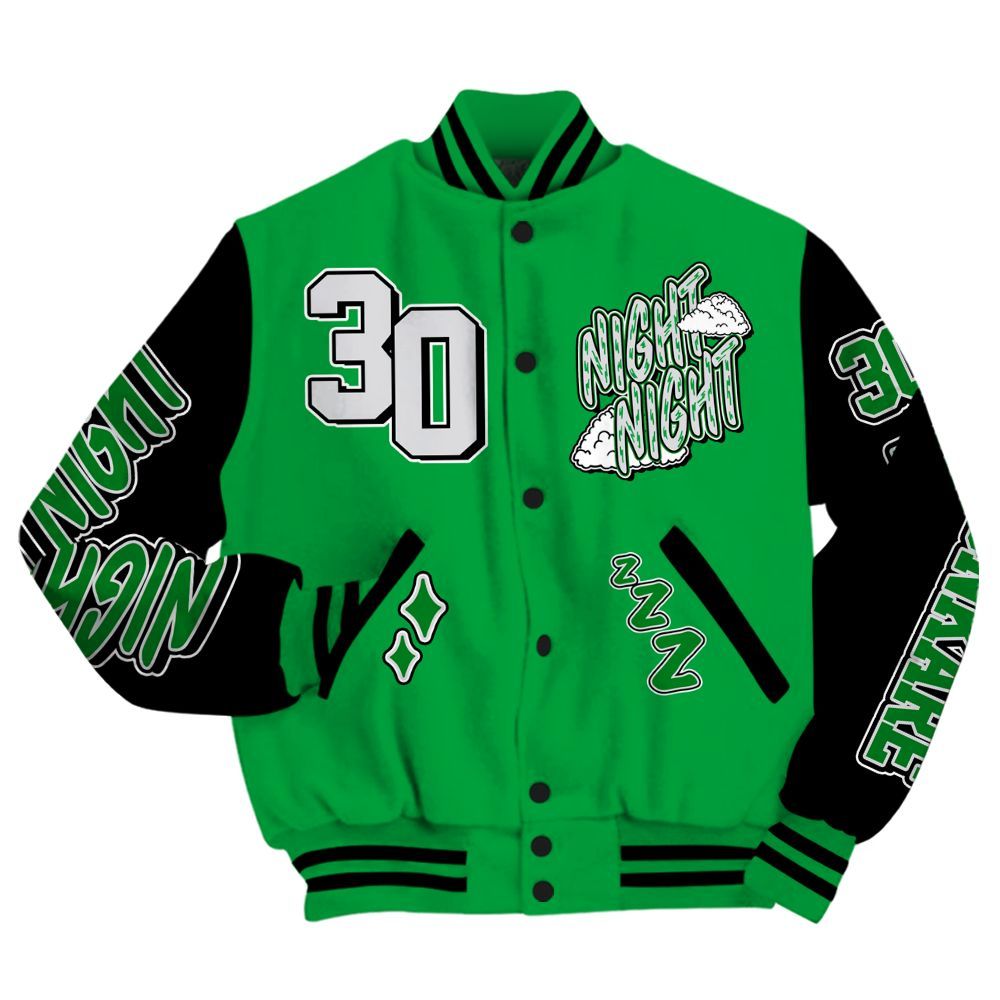 Varsity Jacket To Match Low Lucky Green 1s - Seeya Skeleton All Over Print