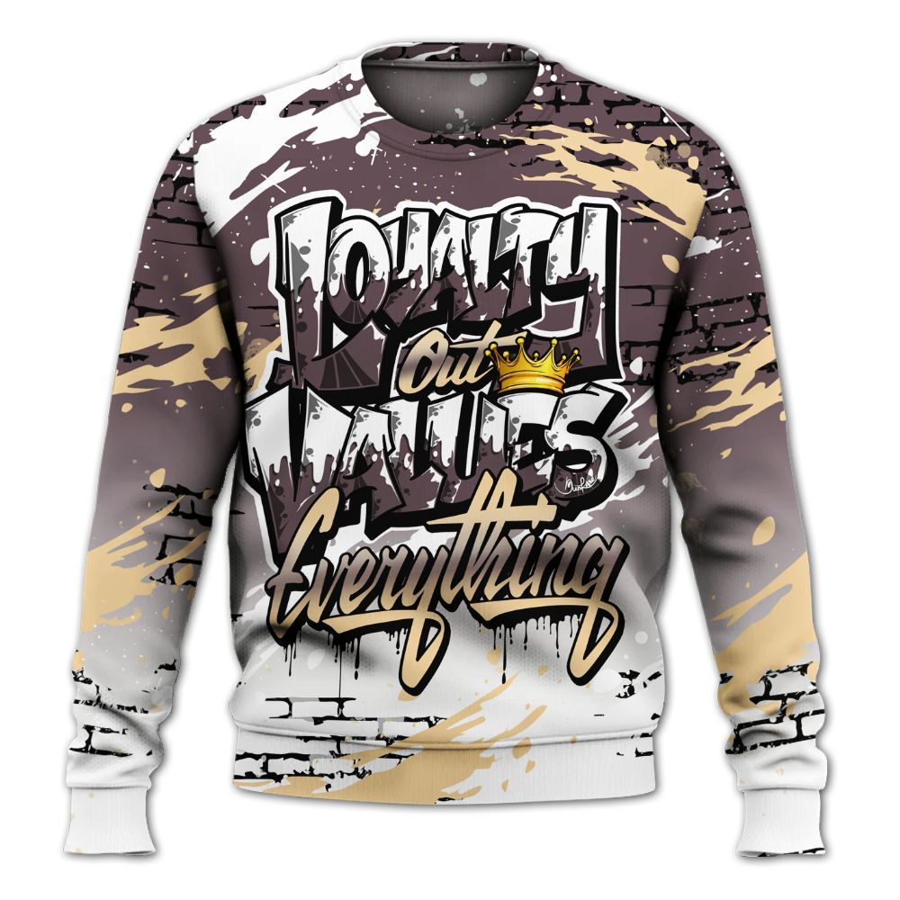 Sweatshirt To Match AMM Black 3s - Values Of Loyalty Drip All Over Print