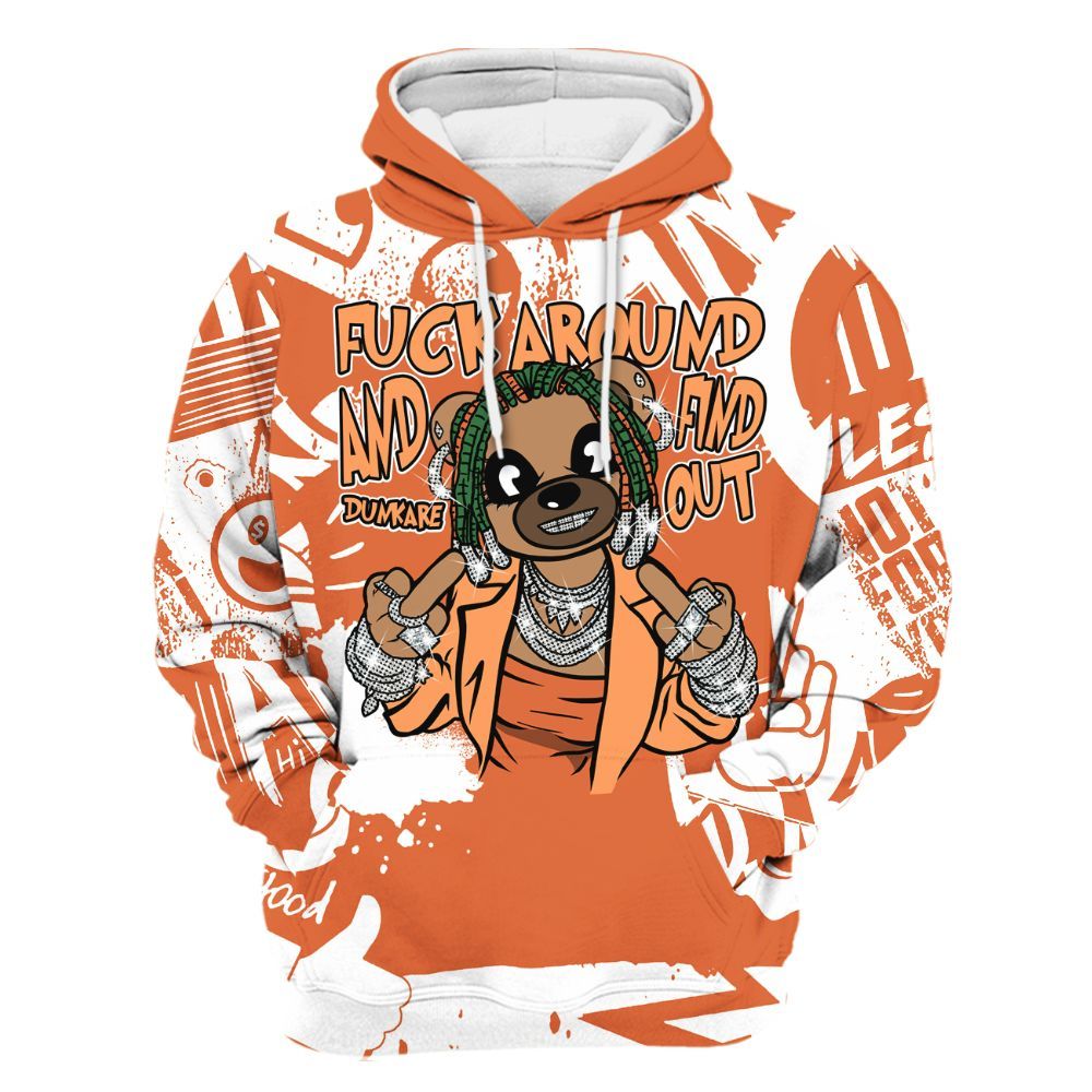 Hoodie To Match Low Miami 5s - F#ck Around Bear Bear Monogram Graffiti All Over Print