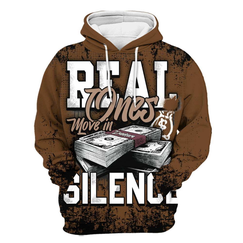Hoodie To Match Archaeo Brown 3s - Move In Silence Money Street Retro All Over Print