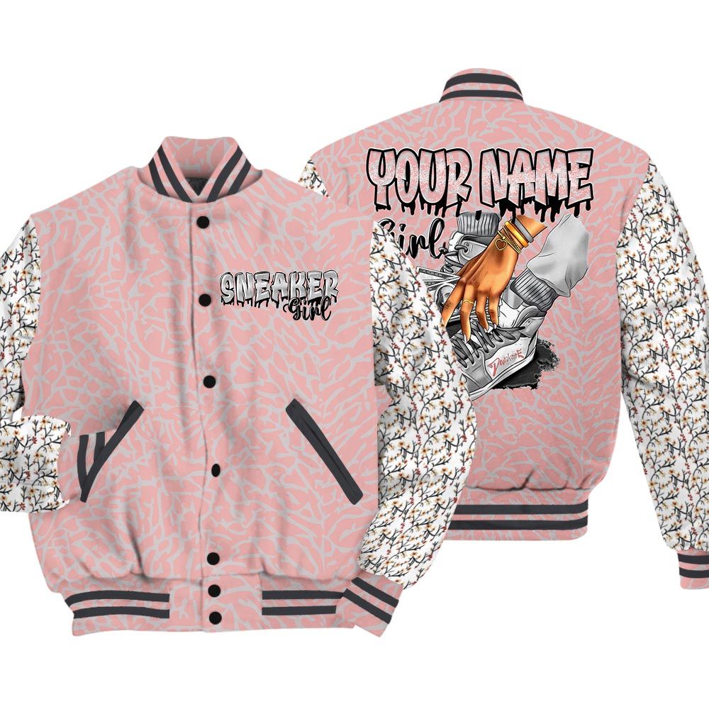 Varsity Jacket To Match Varsity Streetwear Custom Name Sneaker Girl Money, Red Stardust 3s T-Shirt, Sneaker Red Stardust 3s Baseball Varsity Jacket 1604 NCT