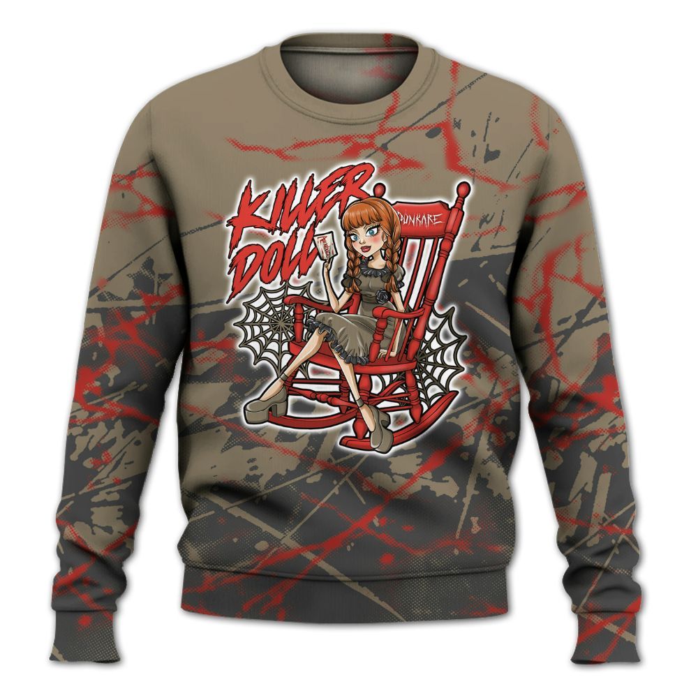 Sweatshirt To Match Olive 9s - Killer Doll-A Halloween Profound All Over Print