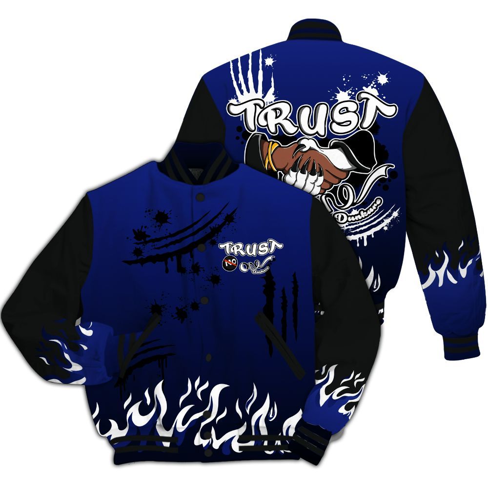 Varsity Jacket To Match Air Max Plus Black Racer Blue - Graphic Trust No One All Over Print
