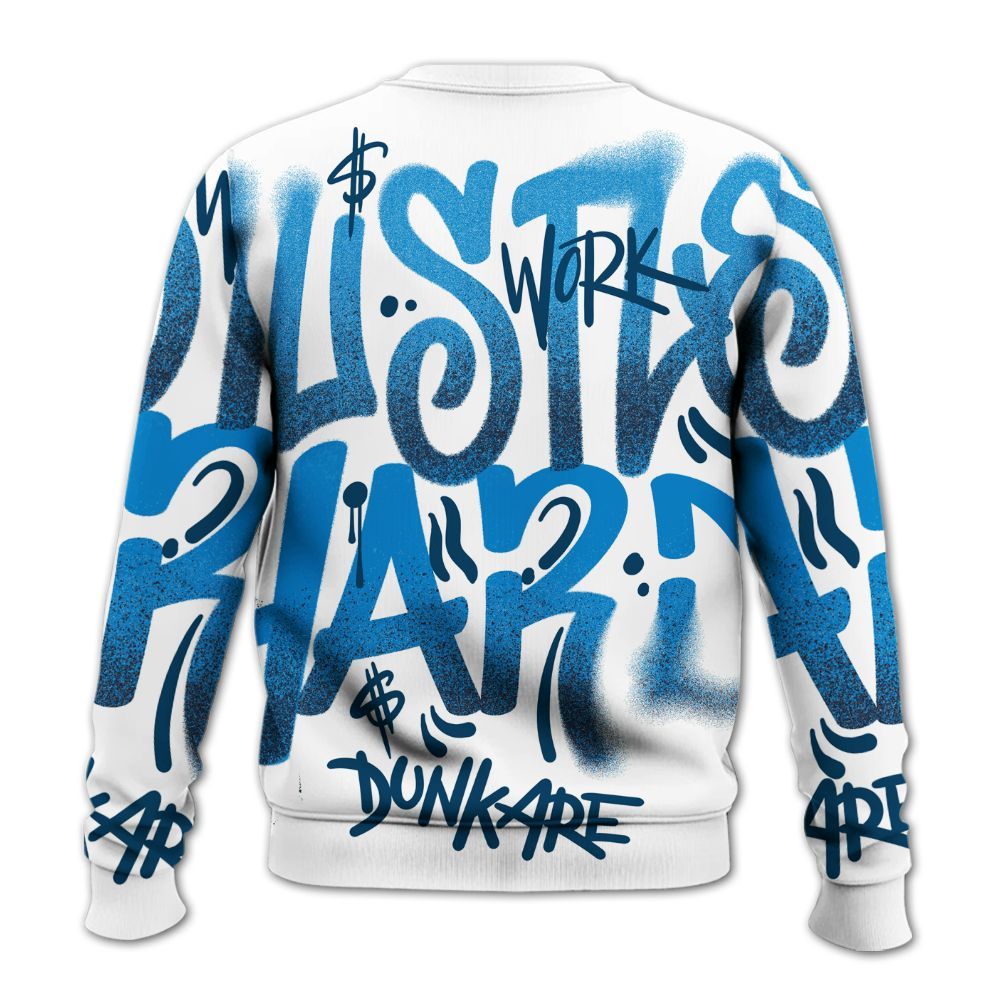 Sweatshirt To Match Industrial Blue 4s - Angel Hustle Hard Military Blue 4s All Over Print