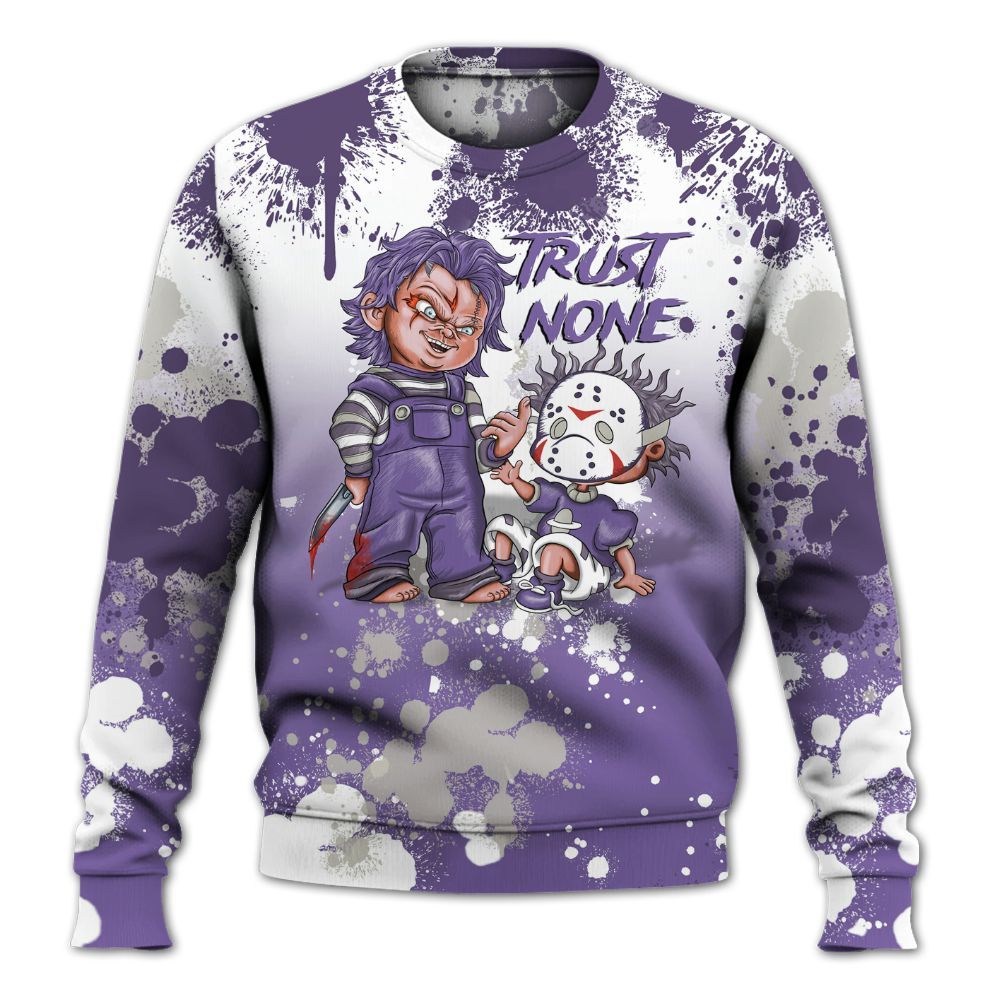 Sweatshirt To Match Dunk Low Black Raspberry - Trust No One Scary All Over Print