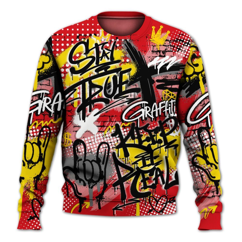 Sweatshirt To Match Ferrari 14s - True It Real Graffiti Streetwear All Over Print
