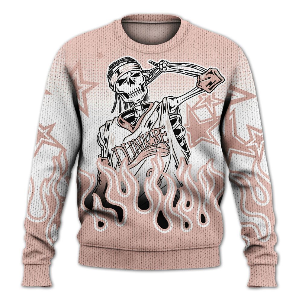 Knitted Sweater To Match Dunk Low Pink Velvet - Allen Answer Unique Fire Custom Name