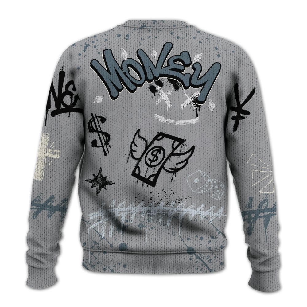 Sweater To Match Retro Light Graphite Wolf Grey 5s - Everybody Paid In Full Crayon Graphic