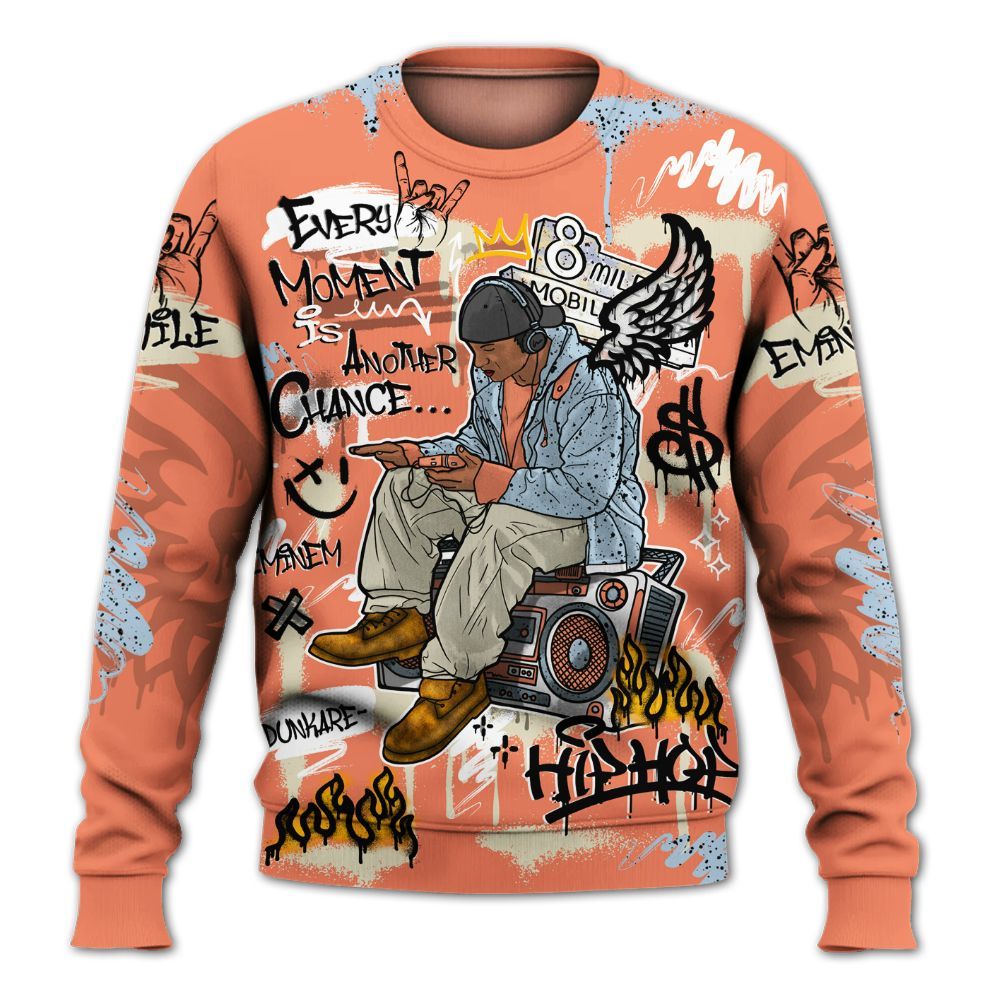 Sweatshirt To Match Dunk Low Strawberry Waffle - 8Mile Movie Graffiti All Over Print