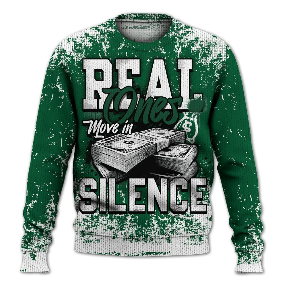 Knitted Sweater To Match High Gorge Green 1s - Move In Silence Money Street Retro